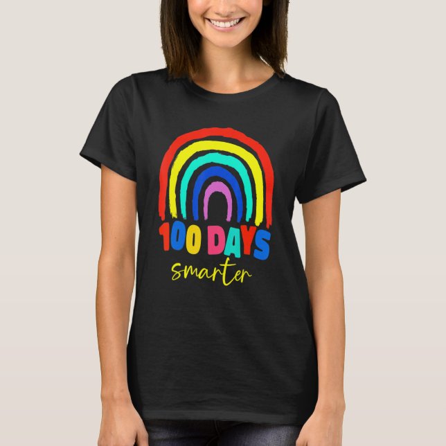 100th Day Of School Teacher 100 Days Smarter Boho  T-Shirt (Vorderseite)