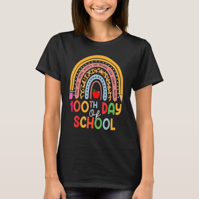 100th Day Of School Teacher 100 Days Smarter Boho  T-Shirt (Vorderseite)