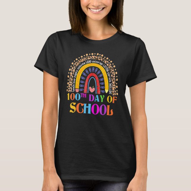 100th Day Of School Teacher 100 Days Smarter Boho  T-Shirt (Vorderseite)