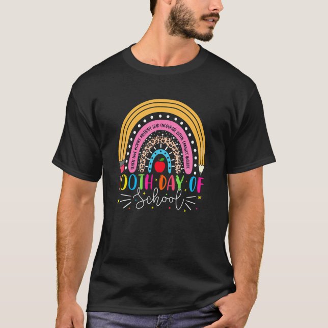 100th Day Of School Teacher 100 Days Smarter Boho  T-Shirt (Vorderseite)