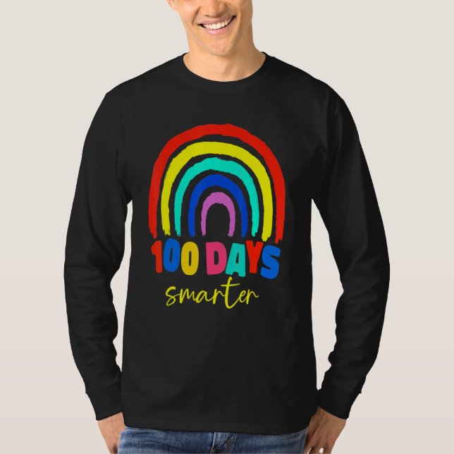 100th Day Of School Teacher 100 Days Smarter Boho  T-Shirt (Vorderseite)