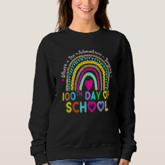 100th Day Of School Teacher 100 Days Smarter Leopa Sweatshirt