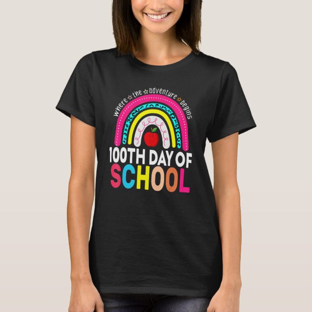 100th Day Of School Teacher 100 Days Smarter Leopa T-Shirt (Vorderseite)