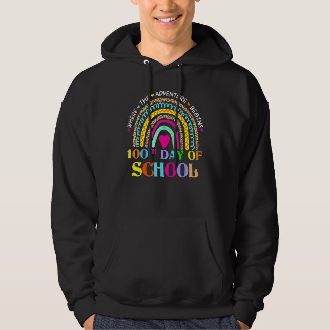 100th Day Of School Teacher  100 Days Smarter Rain Hoodie (Vorderseite)