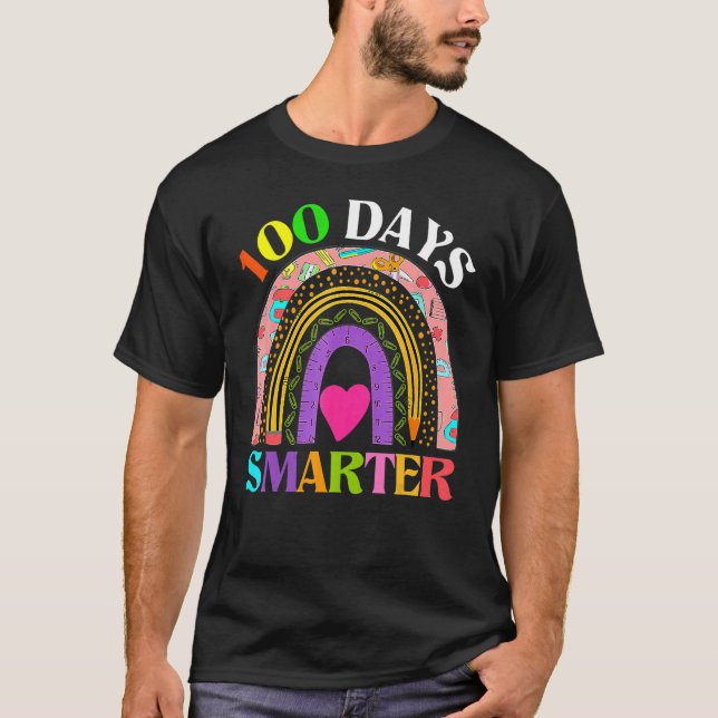 100th Day Of School Teacher  100 Days Smarter Rain T-Shirt (Vorderseite)