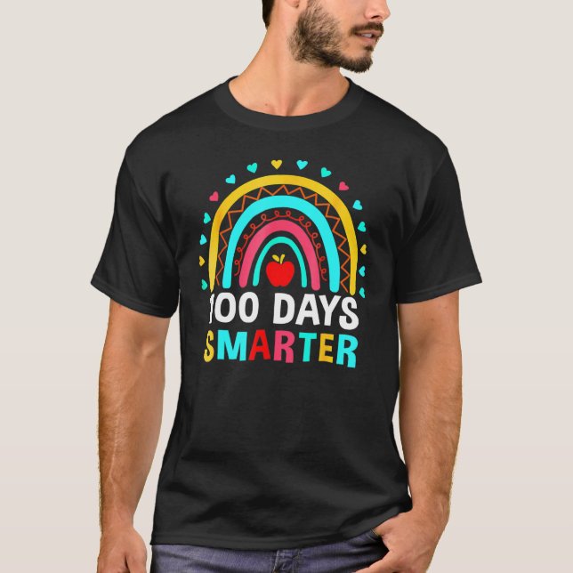 100th Day of School Teacher  100 days smarter rain T-Shirt (Vorderseite)