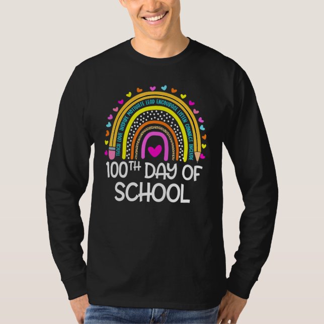 100th Day Of School Teacher  100 Days Smarter Rain T-Shirt (Vorderseite)