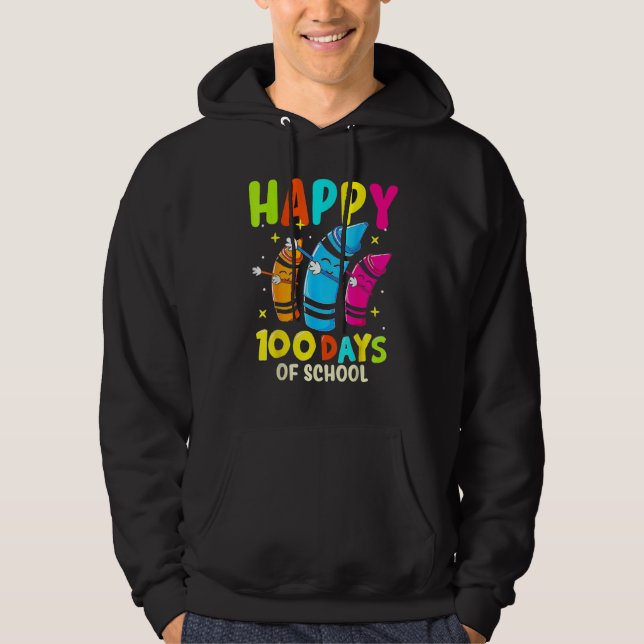 100th Day Of School Teacher 100 Days Smarter Rainb Hoodie (Vorderseite)