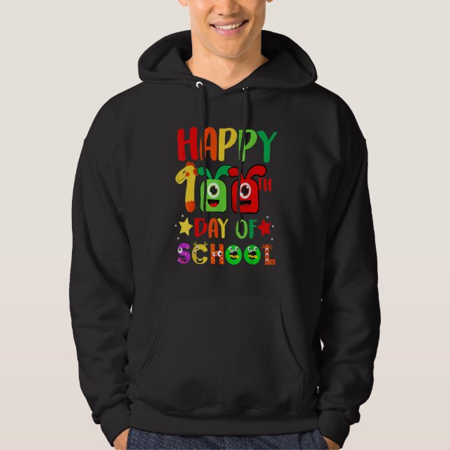 100th Day Of School Teacher 100 Days Smarter Rainb Hoodie (Vorderseite)