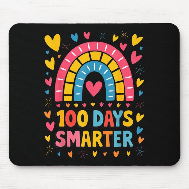 100th Day Of School Teacher 100 Days Smarter Rainb Mousepad (Vorne)