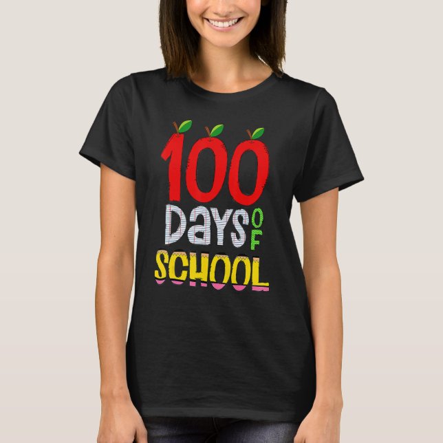 100th Day Of School Teacher 100 Days Smarter Rainb T-Shirt (Vorderseite)