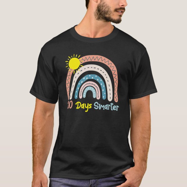 100th Day Of School Teacher 100 Days Smarter Rainb T-Shirt (Vorderseite)