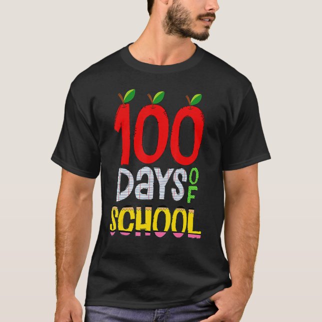 100th Day Of School Teacher 100 Days Smarter Rainb T-Shirt (Vorderseite)