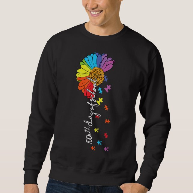 100th day of school teacher autism Awareness Valen Sweatshirt (Vorderseite)