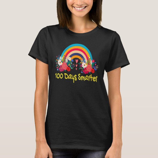 100th Day Of School Teacher Cute 100 Days Smarter  T-Shirt (Vorderseite)