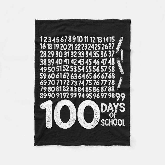 100th Day Of School Teacher Kids 100 Days Math Num Fleecedecke (Vorderseite)