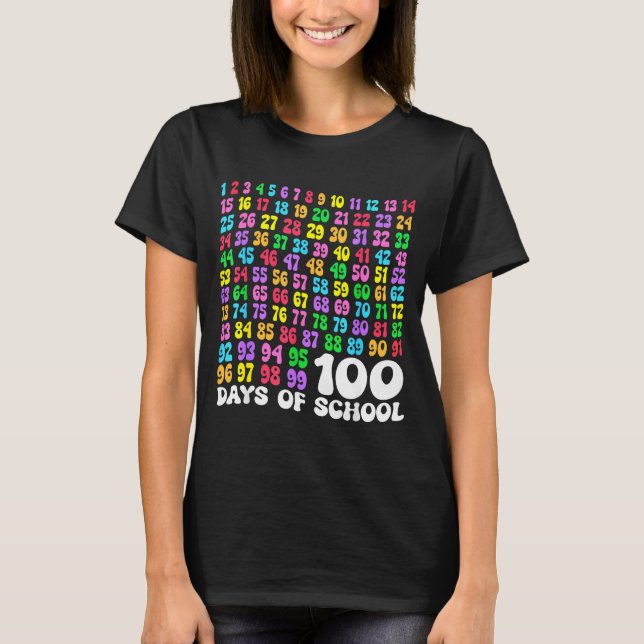 100th Day Of School Teacher Kids 100 Days Math Num T-Shirt (Vorderseite)