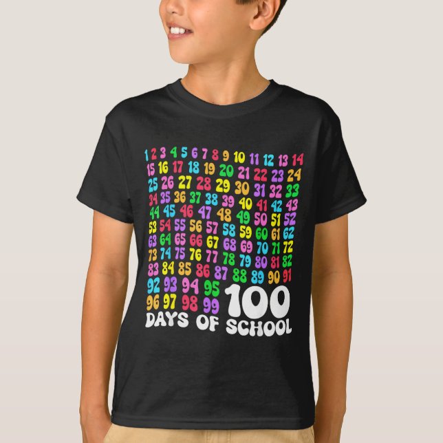 100th Day Of School Teacher Kids 100 Days Math Num T-Shirt (Vorderseite)