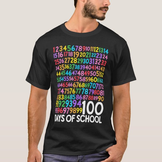 100th Day of School Teacher Kids 100 Days Math Num T-Shirt (Vorderseite)