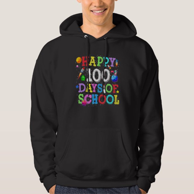 100th Day of School Teacher Kids Child Astronaut O Hoodie (Vorderseite)