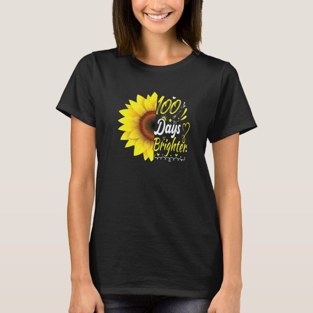 100th Day of School Teacher Sunflower Lovers for W T-Shirt (Vorderseite)