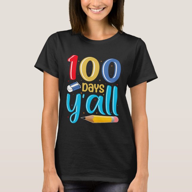 100th Day of School Teachers Kids Child Boys Happy T-Shirt (Vorderseite)