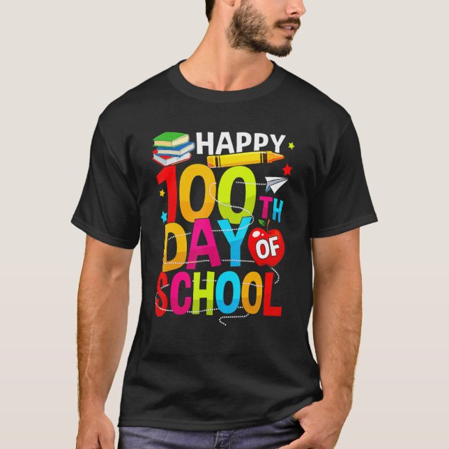 100th Day Of School Teachers Kids Child Happy 100  T-Shirt (Vorderseite)