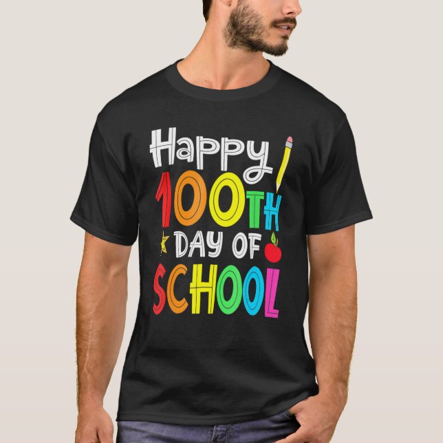 100th Day Of School Teachers Kids Child Happy 100  T-Shirt (Vorderseite)