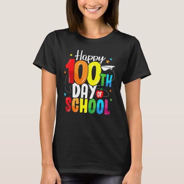 100th Day Of School Teachers Kids Child Happy 100  T-Shirt (Vorderseite)