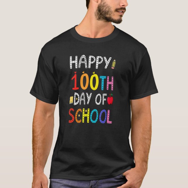 100th Day of School Teachers Kids Child Happy 100  T-Shirt (Vorderseite)