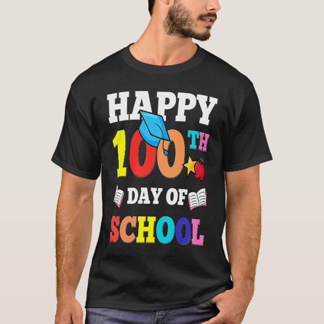 100th Day of School Teachers Kids Child Happy 100  T-Shirt (Vorderseite)