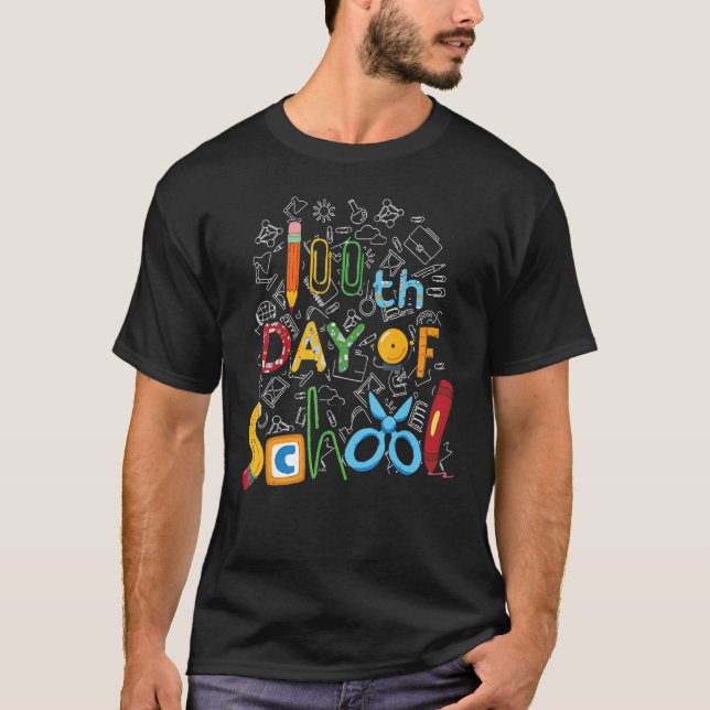 100th Day of School Teachers Kids Child Happy 100  T-Shirt (Vorderseite)
