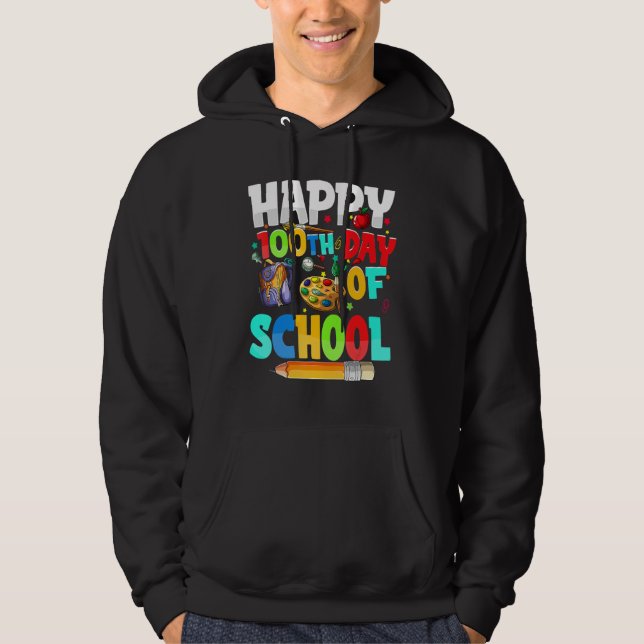 100th Day Of School Teachers Kids Happy 100 Days O Hoodie (Vorderseite)