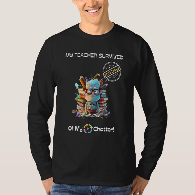 100th Day of School Teachers Students Family Happy T-Shirt (Vorderseite)