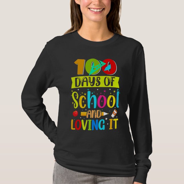 100th Day of School Teachers Students T-Shirt (Vorderseite)
