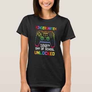 100th day Of School Unlocked Kindergarten Gamer Vi T-Shirt