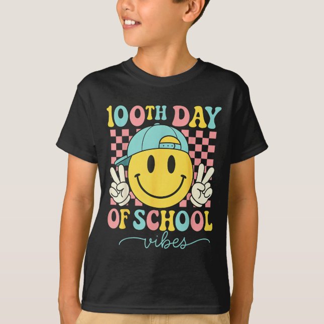 100th Day Of School Vibes 100 Days Teacher Boy Gir T-Shirt (Vorderseite)