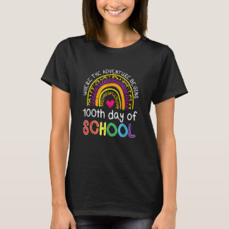 100th Day Of School Where Adventure Begins 100 Day T-Shirt