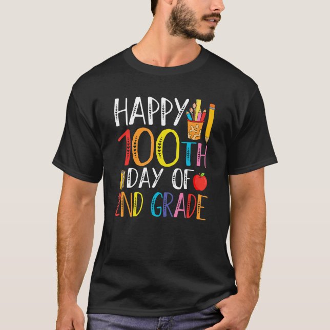 100th Day of Second Grade Teachers Kids 100 Days o T-Shirt (Vorderseite)