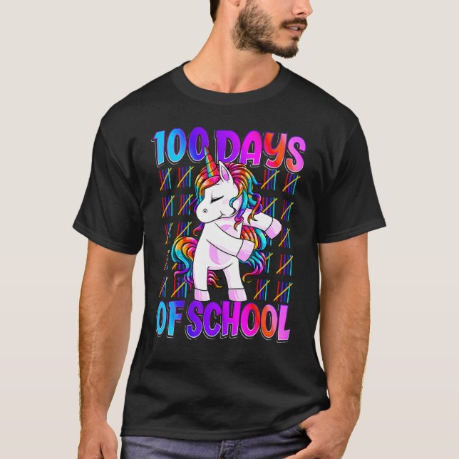 100th Days Of School Unicorn 100 Days Smarter 100t T-Shirt (Vorderseite)