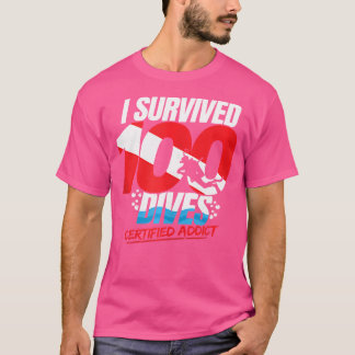 100th Dive Down Flag Funny Scuba Diving T-Shirt