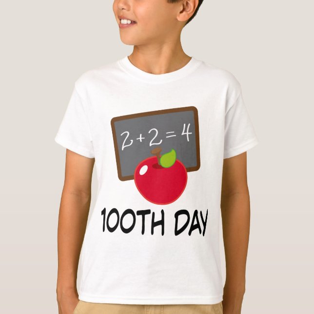 100th Externat Apple Slate unterrichtendes T-Shirt (Vorderseite)