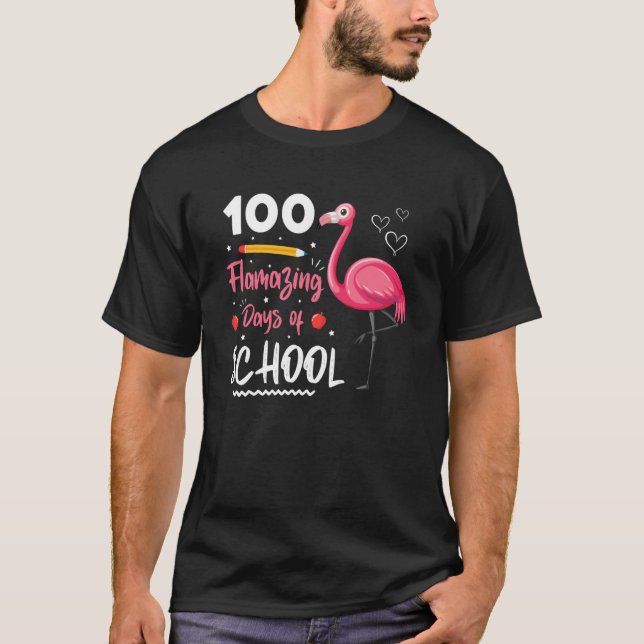 100th Flamazing days of school Animal Flamingo Kid T-Shirt (Vorderseite)