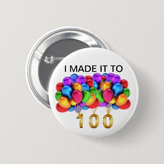 100TH GEBURTSTAG Knopf Button (Vorne & Hinten)