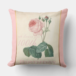 100th Geburtstags-Feier-Vintages Rosen-Kissen Kissen