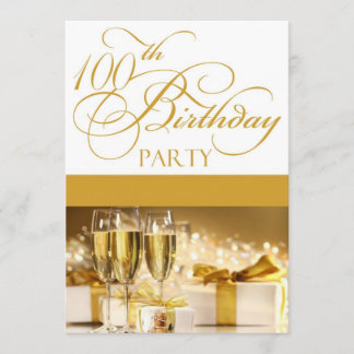 100th Geburtstags-Party-personalisierte Einladung