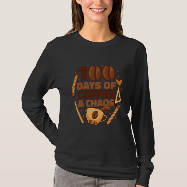 100th School Day Referendar Teacher Coffee Educato T-Shirt (Vorderseite)