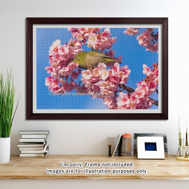 [1014] Spring Messenger – Mejiro and Atami Sakura Puzzle (An image of a puzzle displayed in a bright and open room. // 明るく風通しの良い部屋を飾ったときのイメージ)