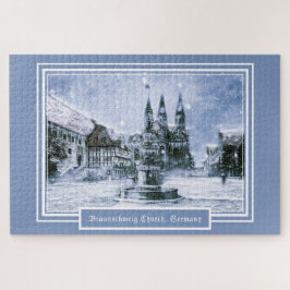 1014 Stücke Braunschweiger Kirche Winterschnee Puzzle
