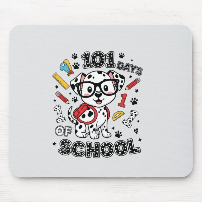 101 Days of School Cute Dog T-Shirt | Back to Scho Mousepad (Vorne)